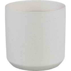 PTMD Bloempot Fatima - 19x19x19 cm - Keramiek - Wit