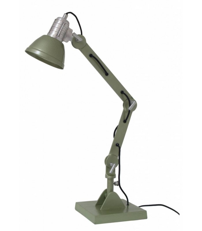 Tafellamp metaal groen 75cm, rustic metal desk lamp - 