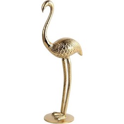 Countryfield dierenbeeld flamingo - goud - aluminium - 16 x 11 x 41 cm - Woondecoratie accessoires - Beeldjes