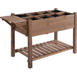 4goodz Outsunny verhoogde plantenbak 54x123x74 cm met 8 vaks-verdeler