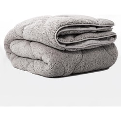 Zavelo Easy All-in-one-Dekbed Teddy Taupe-Lits-Jumeaux (240x200 cm)