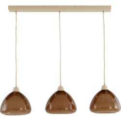 Light & Living - hanglamp - Bisho - bruin - glas - grote eettafellamp - E27 - 2982182