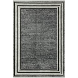 Palona Modern Grijs / Zwart vloerkleed - Lijstmotief