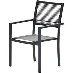 Star dining fauteuil - carbon black - rope zwart