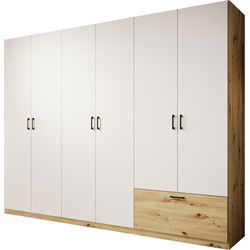 Meubella - Kledingkast Audrey - Wit - 270 cm