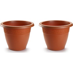 4x stuks bloempotten terra cotta rond diameter 35 cm - Plantenpotten