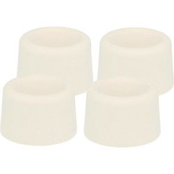 AMIG Deurstopper/deurbuffer - 8x - D23mm - inclusief schroeven - rubber - wit - Deurstoppers