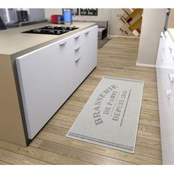 Loper Keuken - Brasserie de Paris- Grijs / Creme - 62x150 cm