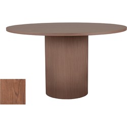 LABEL51 Eetkamertafel Oliva - Walnoot - Eiken - 130 cm - Rond