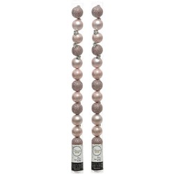 28x stuks kleine kunststof kerstballen lichtroze (blush) 3 cm - Kerstbal