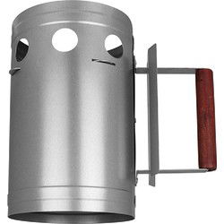 Brikettenhouder - bbq starter - houten handvat - 27 cm - Brikettenstarters