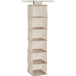 Zeller kast organiser - hangend - 6 vakken - 30 x 30 x 129 cm - beige - Opbergmanden