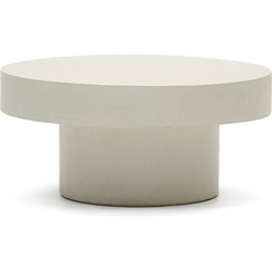 Kave Home - Aiguablava ronde salontafel in wit cement, Ø 66 cm