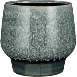 Mica Decorations Bloempot Monta - 22x22x20 cm - Steen - Donkerblauw