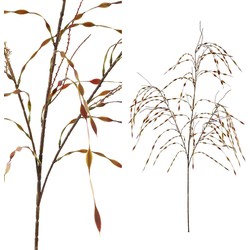 PTMD Leaves Plant Willaag Kunsttak - 66 x 56 x 102 cm - Bruin