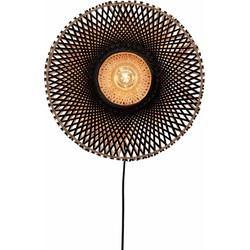 Wandlamp Kalimantan - Bamboe/Zwart - Ø44cm