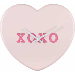 Wandklok Heart Candy - Roze - 30x6.2x27cm