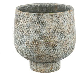 PTMD Bloempot Laim - 40x40x40 cm - Cement - Grijs