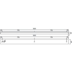 Losse opbouw basis voor pendels 3x, zwart, 150cm