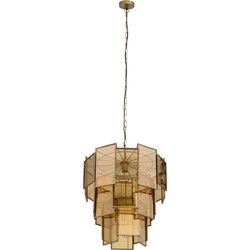 PTMD Hanglamp Loucas - 56x56x72 cm - Glas - Messing