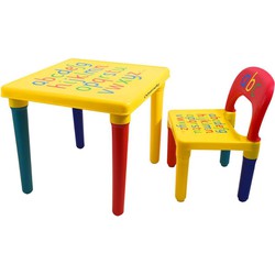 Decopatent® ABC Alfabet Kindertafel met Stoel - Speeltafel - Kindertafel en stoeltjes - 1x Tafel en 1x Stoel voor kinderen
