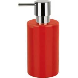 Spirella zeeppompje/dispenser Sienna - glans rood - porselein - 16 x 7 cm - 300 ml - Zeeppompjes