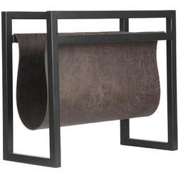 LABEL51 Magazinehouder - Antraciet - Leder - One Size