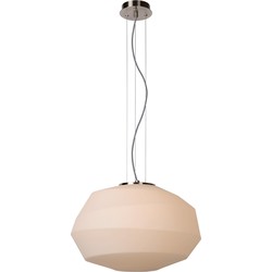 Lucide Hanglamp Gioxx - Ø43cm - Opaal - Glas/Mat Chroom
