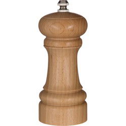 5Five Pepermolen/zoutmolen hout beige 14 cm - kruidenmolen - Peper en zoutstel