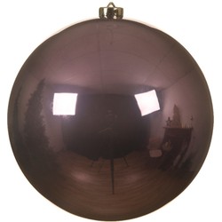 1x stuks grote kunststof kerstballen lila paars 14 cm glans - Kerstbal