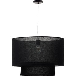 Kave Home - Lampenkap voor Mariela plafondlamp van linnen in zwarte afwerking Ø 60 x 40 cm