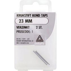 Krukstift rnd taps 23mm verz 2st