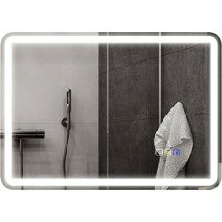LED Badkamerspiegel met Verlichting, muziek en klok - Anti-condens - 60x80 cm