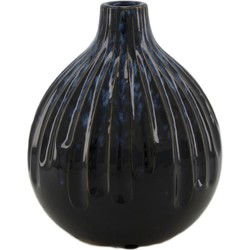 Vaas l16b16h19 cm zwart/blauw