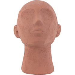 Ornament Face Art Up - Polyresin Terracotta Oranje - 18,5x16x22,8cm