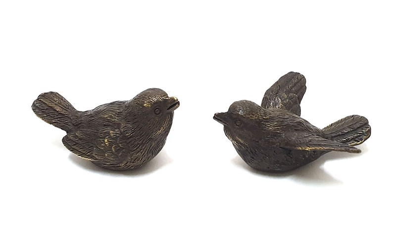 Beeldjes decoratie vogeltjes brons – 2 musjes voor binnen en buiten | GerichteKeuze - | HomeDeco.nl