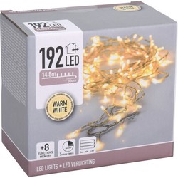 Kerstverlichting 192 warm witte lampjes op batterij 1450 cm met timer - Kerstverlichting kerstboom