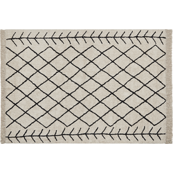 BOZKIR - Laagpolig vloerkleed - Beige - 160 x 230 cm - Katoen