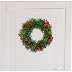 Kerstkrans/dennenkrans met natuur decoratie D50 cm - Kerstkransen