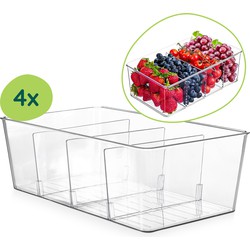 XIVADA Koelkast Organizer Caro - Met dividers - PET - Set van 4