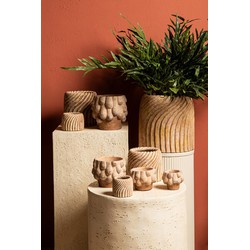 PTMD Bloempot Tiera - 30x30x30 cm - Cement - Beige