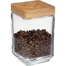 5Five voedsel/spullen voorraadpot - Glas/hout - 1700 ml - Voorraadpot