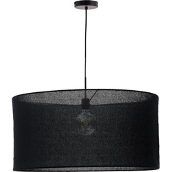 Kave Home - Lampenkap voor Mariela plafondlamp van linnen in zwarte afwerking Ø 80 x 40 cm