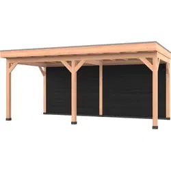 Douglas overkapping 600 x 300, met zwarte achterwand, Westwood Comfort Green