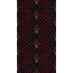 Sanders & Sanders fotobehang schelpen bordeaux rood en goud - 150 x 280 cm - 611813