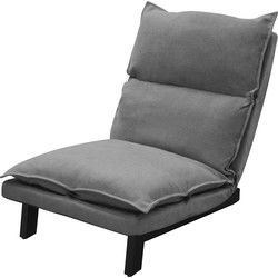 Vloerstoel grijs Vloerstoel gestoffeerd met verstelbare rugleuning Linnen bekleding Robuust stalen frame ML design
