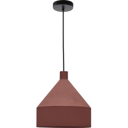 Kave Home - Peralta plafondlamp in metaal met terractotta geschilderde afwerking, Ø 30 cm