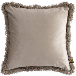 PTMD Nous Sierkussen - 45x3x45 cm - Fluweel - Beige