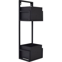 LOFT42 Flora Wandplantenbak Dubbel - Metaal - Zwart - 60x20x15
