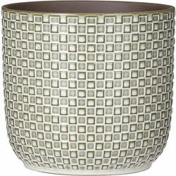 Mica Decorations Plantenpot - keramiek - wit - D17 x H16 cm - Plantenpotten